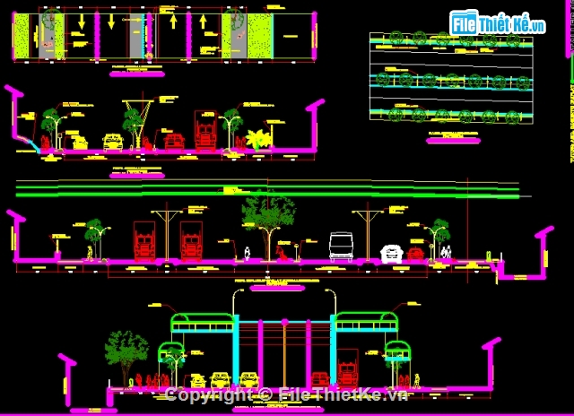 cầu đi bộ,cầu ngang đường,File cad,mặt cắt cầu